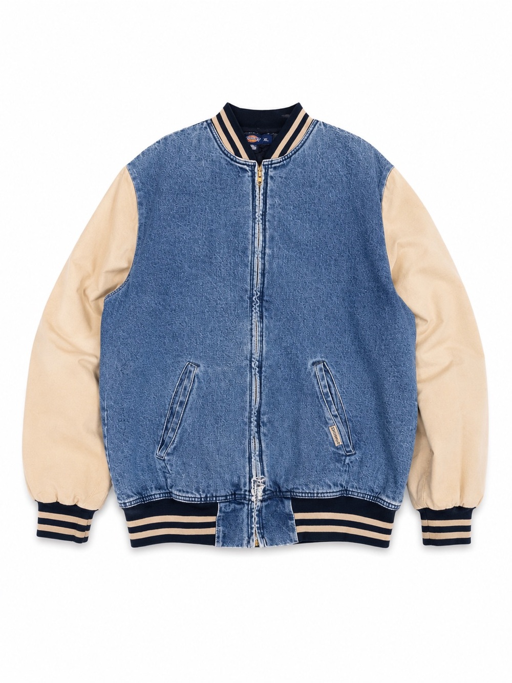 Dickies Navy and Cream Denim Bomber Jacket